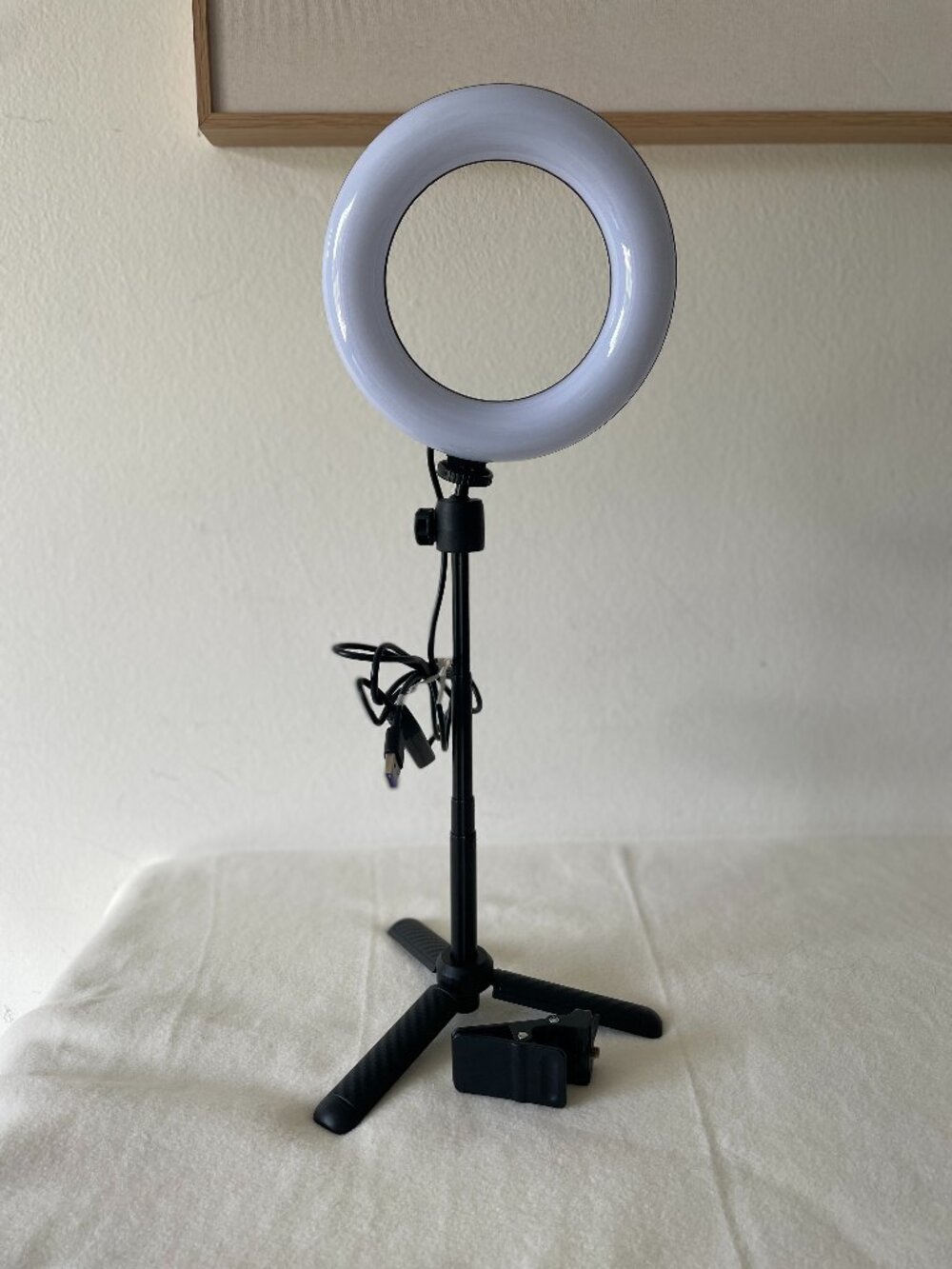 Ring Light- Tripod and Clip- Adjustable Warmth and Brightness- Never used